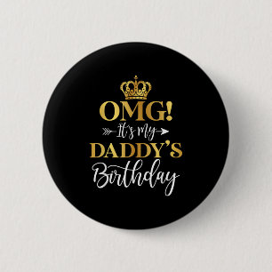 Macaron Rond 5 Cm Omg C'Est Mon Jour D'Anniversaire Heureux Pour Moi