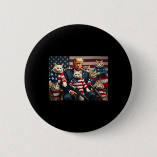 Macaron Rond 5 Cm On va sauver les chats Drôle Trump Vote 2025 Am