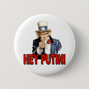 Macaron Rond 5 Cm Oncle Sam Doigt d'honneur Hé Putin 