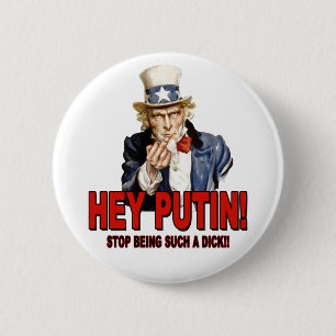 Macaron Rond 5 Cm Oncle Sam Doigt d'Honneur Hé Putin Dick