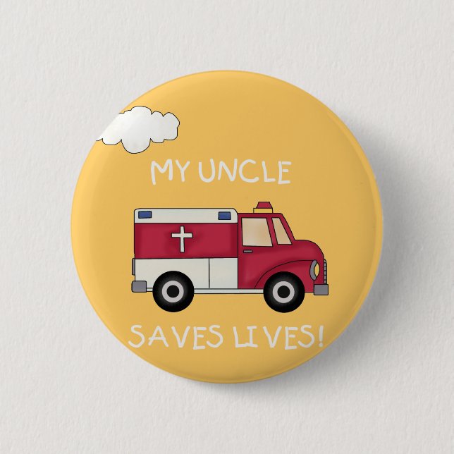 Macaron Rond 5 Cm Oncle Saves Lives Tshirts et cadeaux d'EMT (Devant)