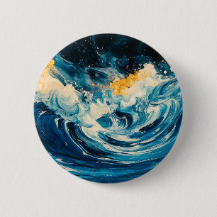 Macaron Rond 5 Cm Ondes Abstraites