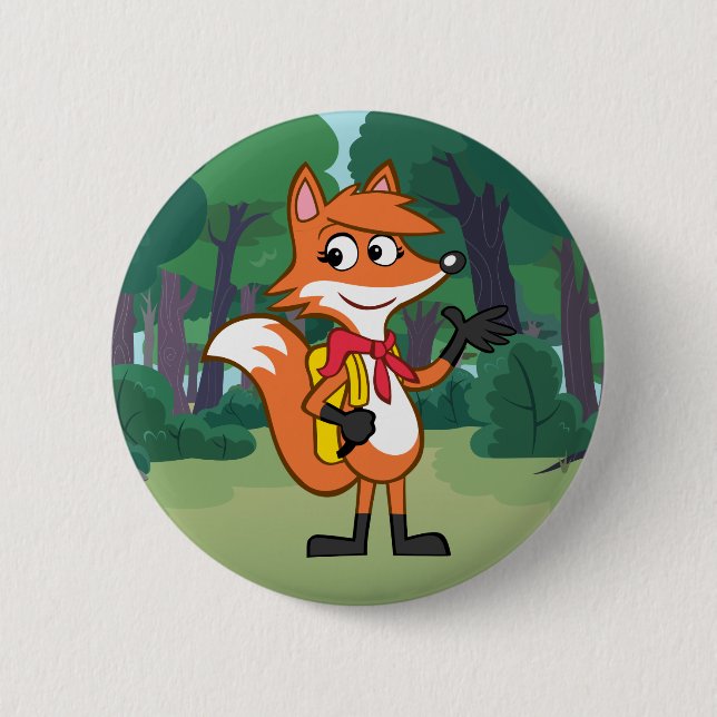 Macaron Rond 5 Cm Ondulation de Fox de Rick | Scarlett de garde (Devant)