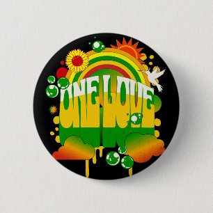 Macaron Rond 5 Cm One One Love Rasta Pin