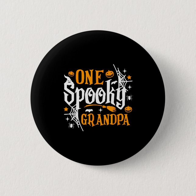 Macaron Rond 5 Cm One Soky Grandpa Shirt Funny Halloween Matching Fa (Devant)