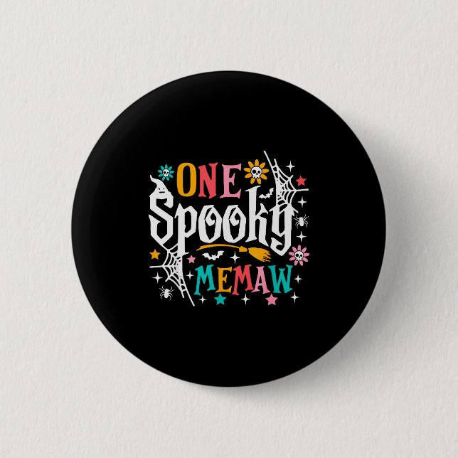 Macaron Rond 5 Cm One Soky Memaw Shirt Funny Halloween Soky Grandma  (Devant)