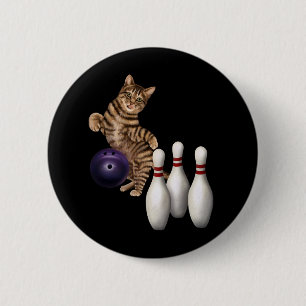 Macaron Rond 5 Cm Onglet Funny Chat Bowling