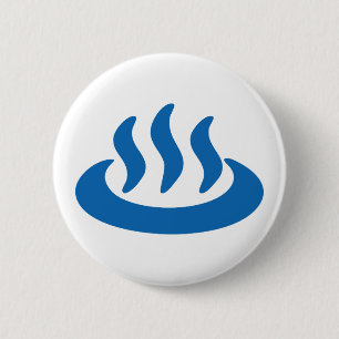 Macaron Rond 5 Cm Onsen ♨ Hot Spring 温泉 Japanese Sign