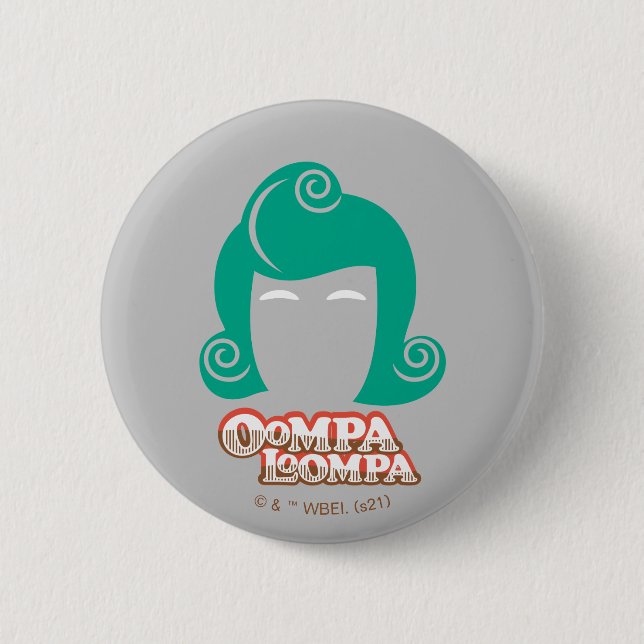 Macaron Rond 5 Cm Oompa Loompa Graphique de cheveux (Devant)