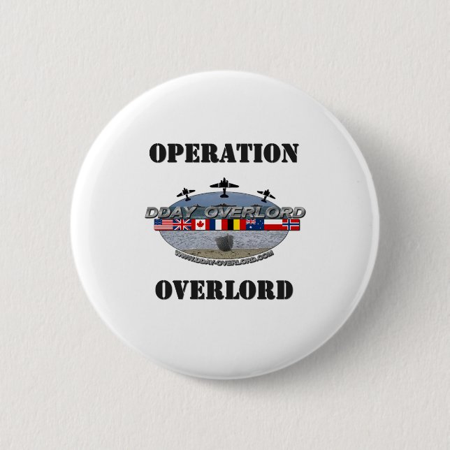 Macaron Rond 5 Cm Operation Overlord 1944 (Devant)