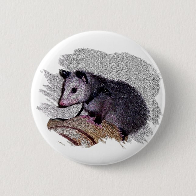 Macaron Rond 5 Cm Opossum impressionnant d'opossum (Devant)
