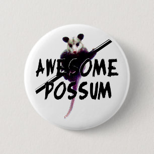 Macaron Rond 5 Cm Opossum impressionnant d'opossum