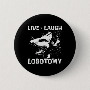 Macaron Rond 5 Cm Opossum Live Love Lobotomy Possum Street Trash Cat