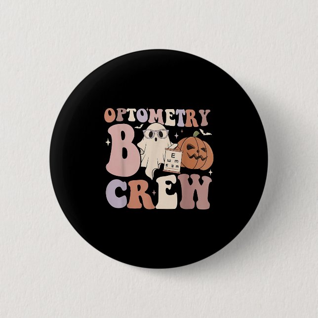 Macaron Rond 5 Cm Optometry Crew Optometry Boo Crew Halloween Optici (Devant)