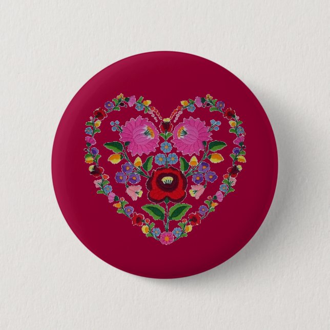 Macaron Rond 5 Cm OPUS CHANGEABLE COEUR hongrois (Devant)