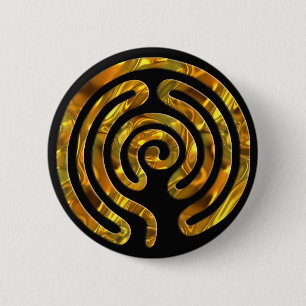 Macaron Rond 5 Cm OR du Labyrinthe noir