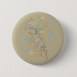 Macaron Rond 5 Cm Or et brun de Supergirl