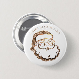 Macaron Rond 5 Cm Or mignon de Faux de Noël de père Nice de la liste