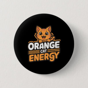 Macaron Rond 5 Cm Orange Cat Energy