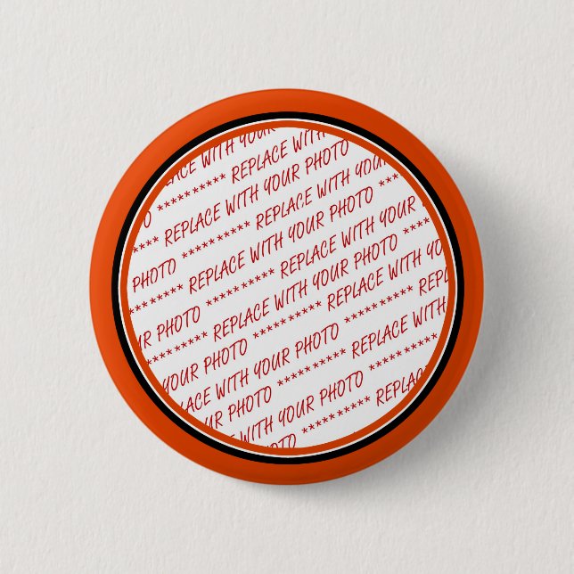 Macaron Rond 5 Cm Orange et noir (couleurs d'Halloween) Modèle ajust (Devant)