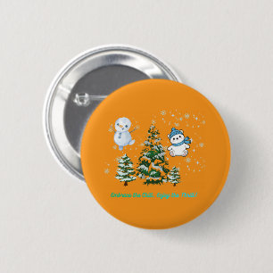 Macaron Rond 5 Cm Orange hivernal palpitant