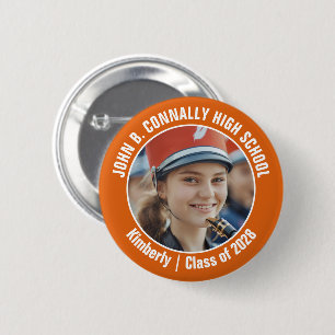 Macaron Rond 5 Cm Orange Marching Band Photo High School Brag