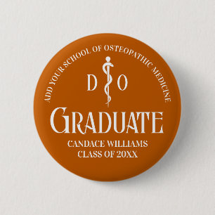 Macaron Rond 5 Cm Orange Ostéopathic Médicale School Graduation Part