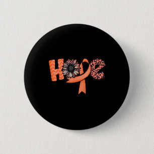 Macaron Rond 5 Cm Orange Ribbon Leopard Tournesol Hope Crps Rsd Awar