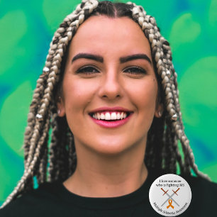 Macaron Rond 5 Cm Orange Ruban épée Sclérose en plaques