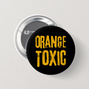 Macaron Rond 5 Cm Orange Toxique Résistance Politique Trump 