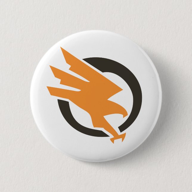 Macaron Rond 5 Cm OrangeOpsButton (Devant)