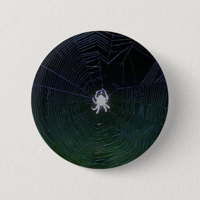 Macaron Rond 5 Cm Orb Weaver Spider la nuit (Devant)