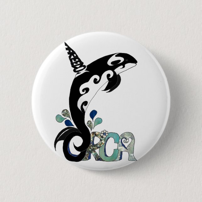 Macaron Rond 5 Cm Orca Freedom (Devant)