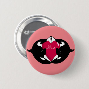 Macaron Rond 5 Cm Orca Killer Whale love