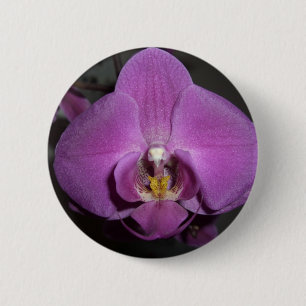 Macaron Rond 5 Cm Orchidée pourpre jaune principale de léopard