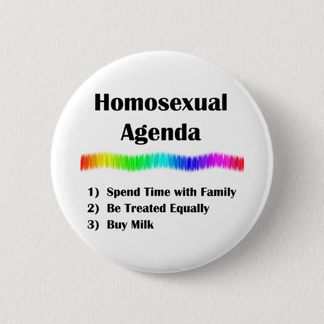 Macaron Rond 5 Cm Ordre du jour homosexuel (Devant)