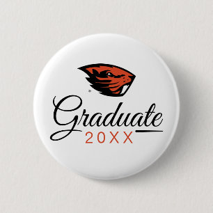 Macaron Rond 5 Cm Oregon State Beavers   Tête de castor