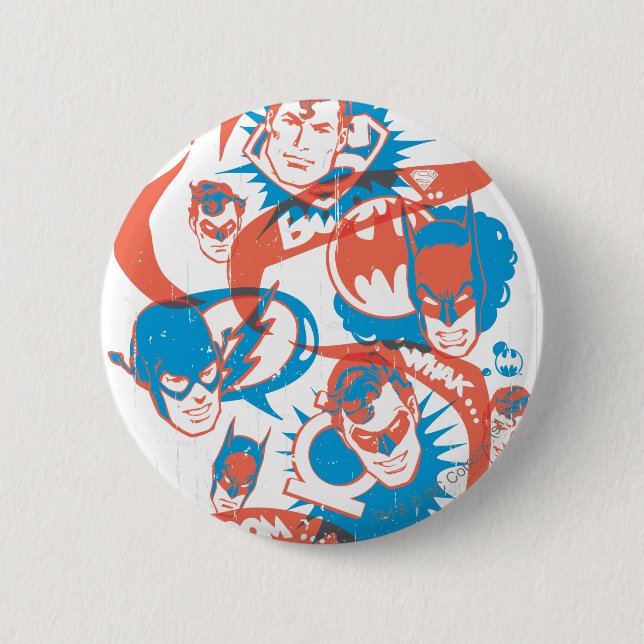 Macaron Rond 5 Cm Originaux DC - éclatement du logo (Devant)