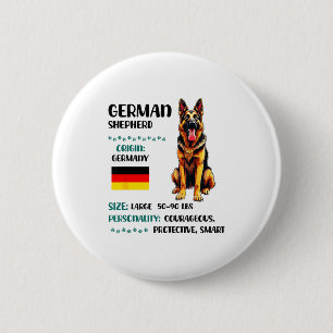 Macaron Rond 5 Cm Origine Berger Allemand Drôle Amateur de Berger Al