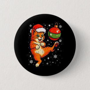 Macaron Rond 5 Cm Ornement de Noël humour de chat orange amusant Foo