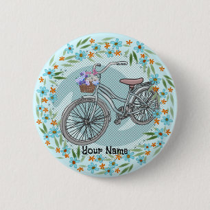Macaron Rond 5 Cm Ornement de vélo bleu