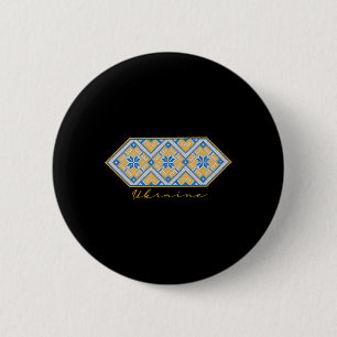 Macaron Rond 5 Cm Ornement Traditionnel Ukrainien de Vyshyvanka d'Uk