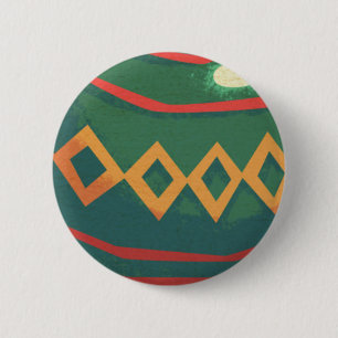 Macaron Rond 5 Cm Ornements de Noël rétro rouge et vert