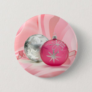 Macaron Rond 5 Cm ORNEMENTS ROSES et ARGENTÉS par SHARON SHARPE