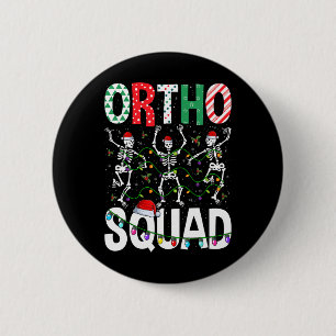Macaron Rond 5 Cm Ortho Squad Christmas Skeleton Orthopédique Nurse 