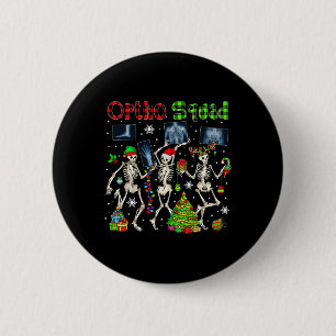 Macaron Rond 5 Cm Ortho Squad Xmas Trois Père Noël Reindeer Elf X-ra