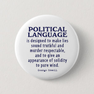 Macaron Rond 5 Cm Orwell sur la langue politique