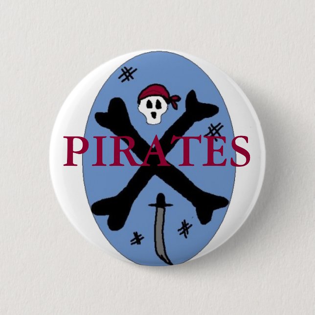 Macaron Rond 5 Cm Os pirates (Devant)