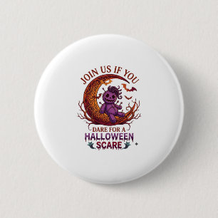 Macaron Rond 5 Cm Osez Halloween Épouvante Violet Poupée Vaudou Croi