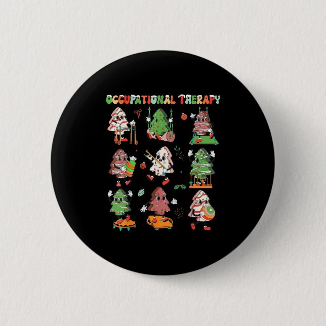 Macaron Rond 5 Cm Ot Christmas Occupational Therapy Therast Merry Ot (Devant)